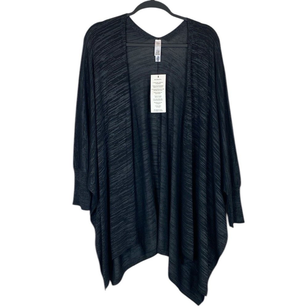 Marla Wynne black grey open cardigan